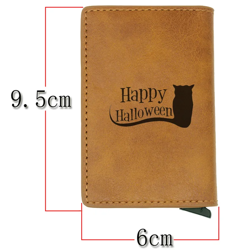 Новое поступление, модный кошелек Happy Hallowen Black Cat Rfid, Классический Мужской Женский кошелек для кредитных карт, красные кожаные кошельки, короткий кошелек