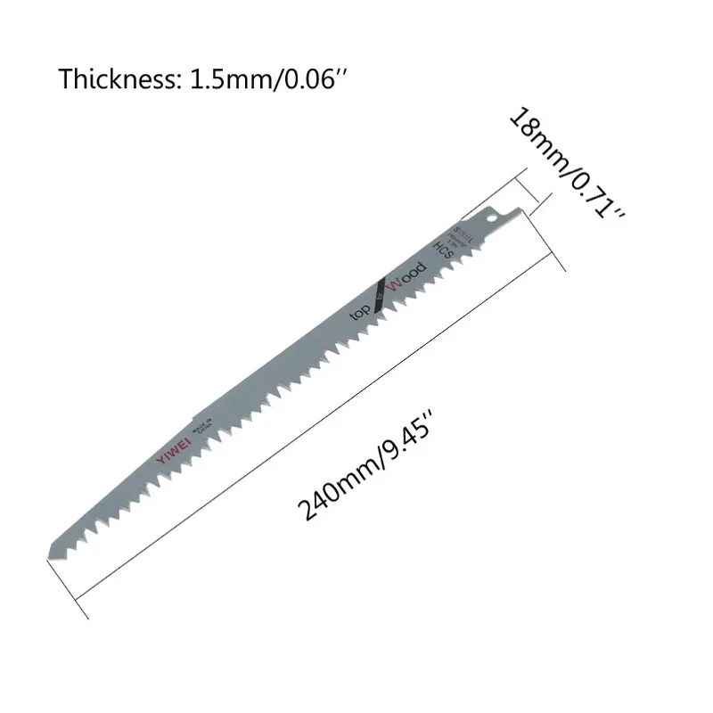 5 Pcs 240mm High Carbon Steel Reciprocating Sabre For Wood