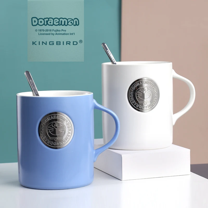 OUSSIRRO креативная керамическая кружка Дораэмон с ложкой специальная Прорезная чашка чаша для завтрака домашний офис необычный подарок для чая поилка