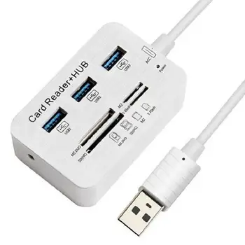 

Portable USB 2.0 HUB Adapter 480Mbps 3 USB 3.0 MS M2 TF Card Reader Splitter Compatible with Windows XP/2000/Vista