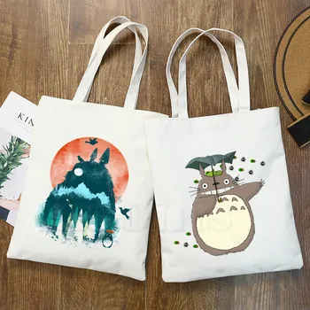 

Spirited Away Japanese Anime Faceless New Arrives Art Canvas Bag Totes Simple Print Shopping Bags Girls Life Casual Pacakge