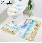 Zeegle 3pcs Bath Mat Set Anti-slip Bathroom Carpet Kitchen Rug Absorbent Indoor Mat Hallway Carpet Washable Bathroom Rug Set