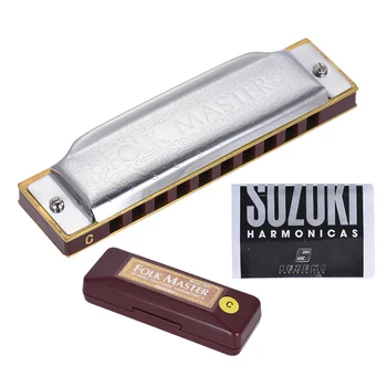 

Suzuki 1072-C Folkmaster Standard 10-Hole Diatonic Harmonica Key of C 20 Tone for Beginner Student