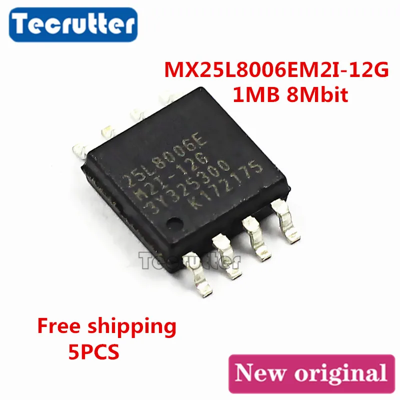 5PCS MX25L8006EM2I-12G 25L8006 SOIC8 8MB 64Mbit SPI NOR FLASH | Электроника