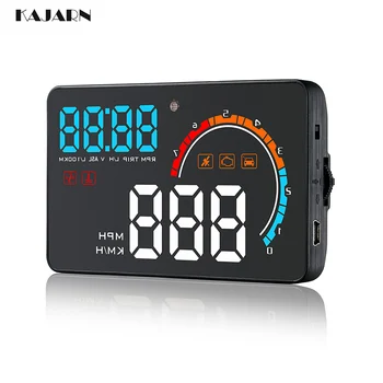 

HUD Head Up Display OBD2 GPS Speedometer car electronics phone projector Speed Alarm Universal Car Water Temperature Rotating