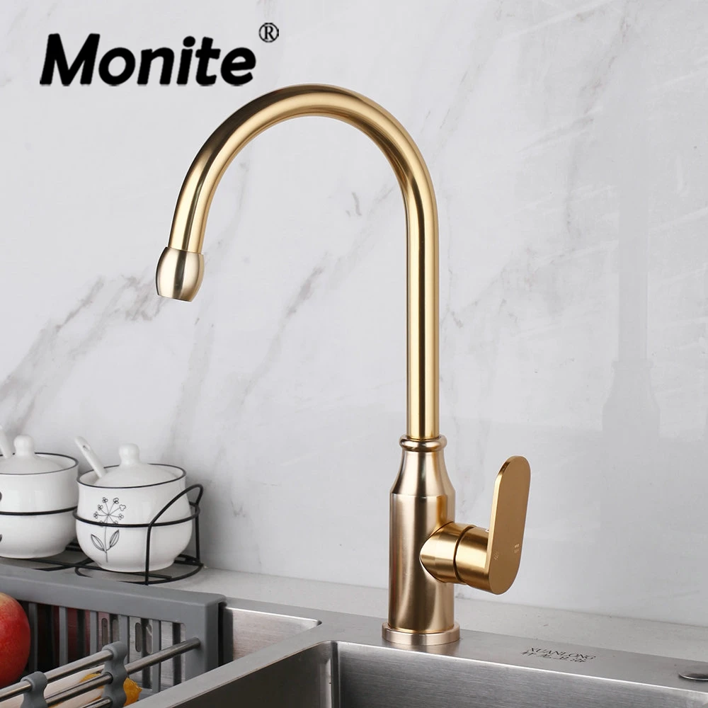 Monite ручная роспись смеситель для кухонной раковины 3 цвета розовое золото