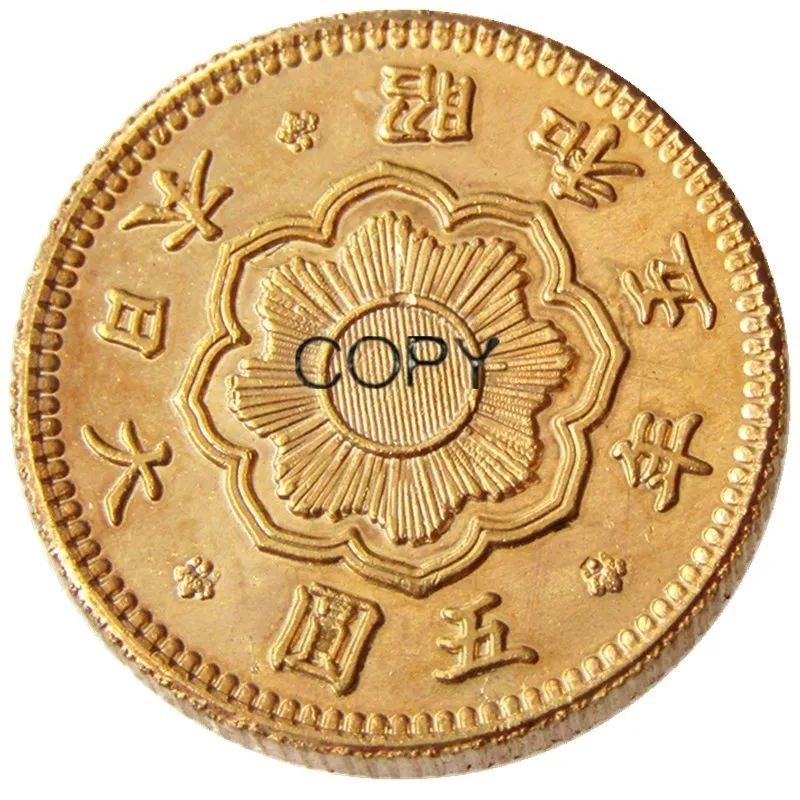 Japan 5 Yen - Showa Years ，Meiji 30，36 years Coin Copy Gold Plated | Дом и сад