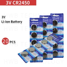 Piles bouton au lithium 3V, 20 pièces, CR2450, 2450, KCR2450, 5029LC, LM2450, pour montres et appareils électroniques