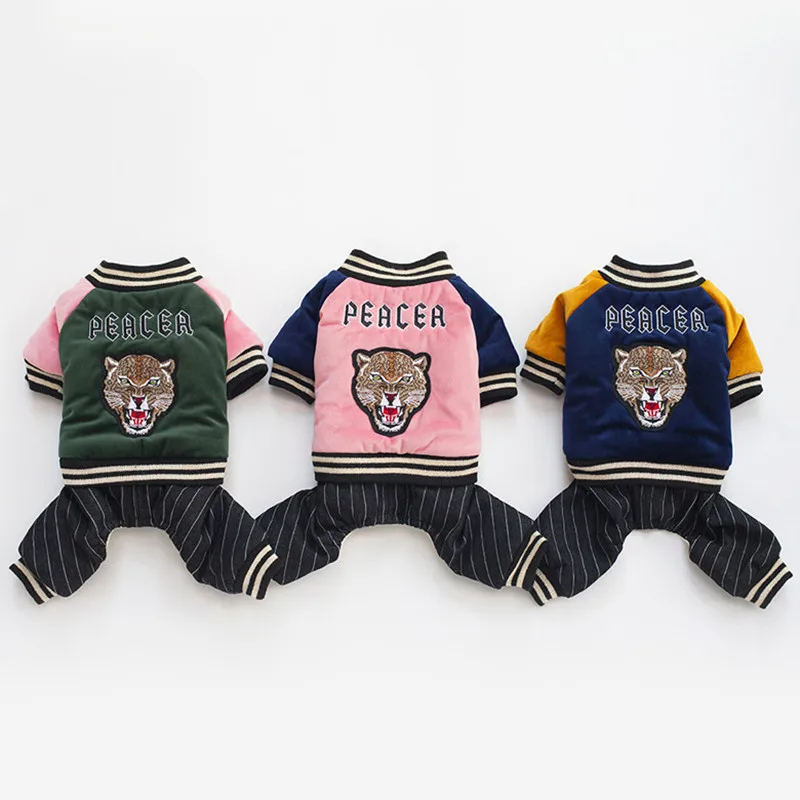 

10PC/Lot Cheetah Pet Dog Winter Hoodies Small Dog Coat Thick Warm Puppy Jumpsuit Pet Clothes