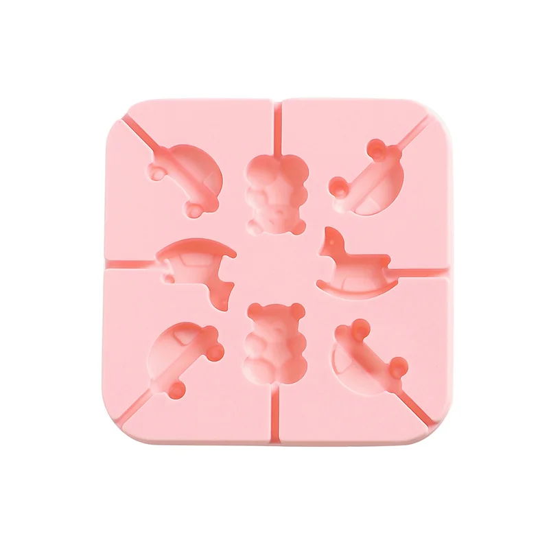 3 Pink Леденец 3D силиконовые формы помадка торт шоколадная форма Мультфильм Монстр автомобиль конфеты антипригарная форма DIY домашний леденец плесень - Цвет: 3 Pink