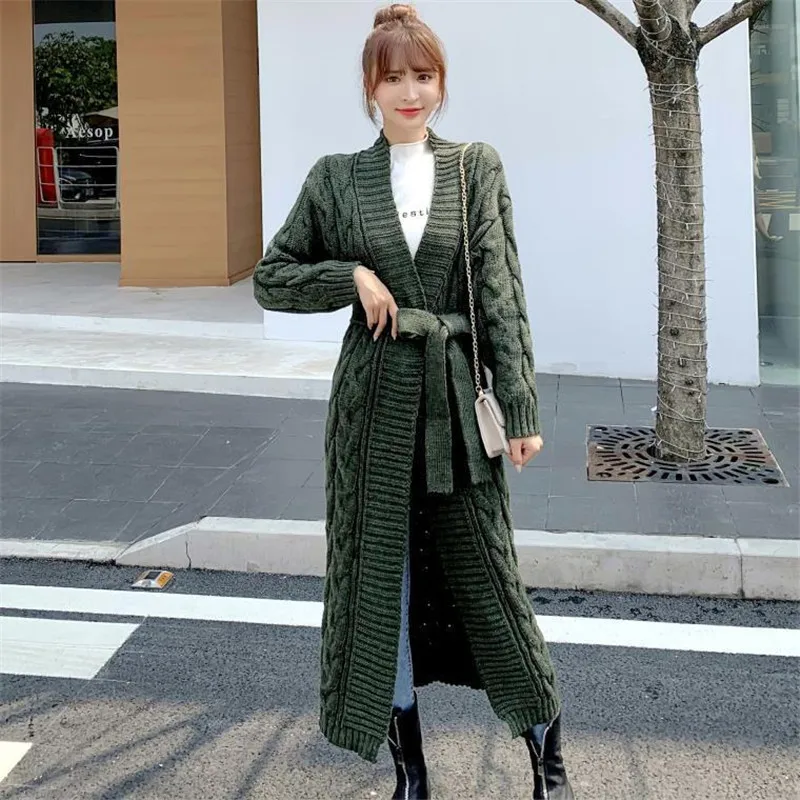 ^Cheap 2019 New Autumn Winter Women Oversized Long Knitted Cardigan Sweater Jumper Female Harajuku Loose Outerwear Poncho Tops K24