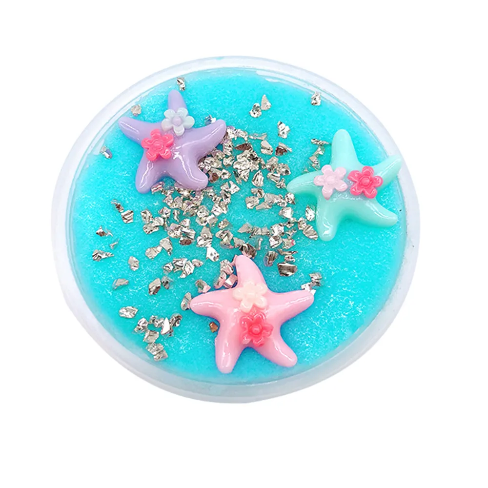 Красивый цвет пляж слизи ароматизированный стресс дети глиняная игрушка осадка игрушки 2018 пляж звезда