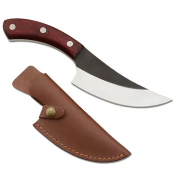 

Jaswehome 5.5 inch Kitchen Knife Handmade Forged Chef Knife Butcher Boning Knife With Full Tang Handle Leather Slaughter Knife