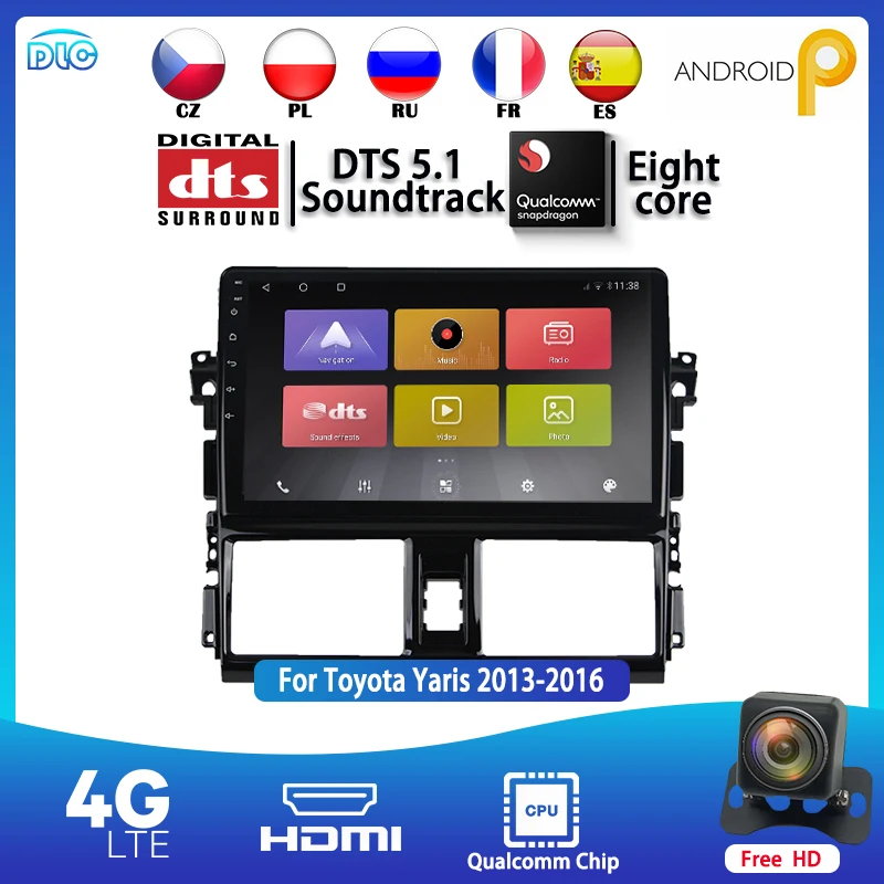 

Android 9.0 IPS 1280*720 QLED 4G Wifi 2 Din Radio Stereo Head Unit GPS Navigation Player for Yaris 2013-2016 4G+64G 8 Core RAM