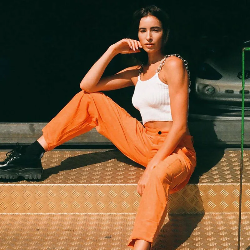 

Woman Pants 2020 Casual Cargo Pants Hip-Hop Straight Trousers Overalls Mujer Pantalones Calças Mulher Spodnie женские ан