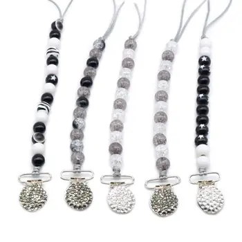 

Baby Pacifier Clip Chain Baby Pacifier Chain Acrylic Teether Anti-chain Newborn Dummy Nipple Clip Pacifier Clips Soother Chain