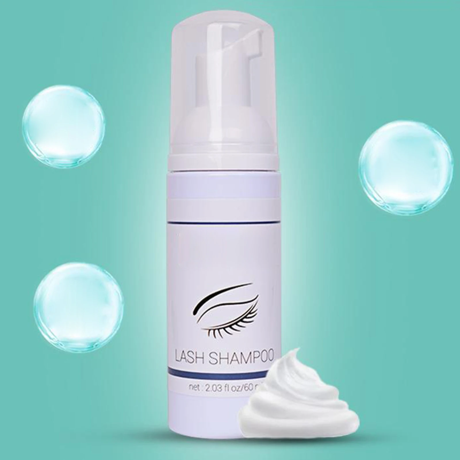 60ml 2.03 fl oz Eyelash Extension Shampoo Foam Cleanser Eyelid Foaming Cleansing