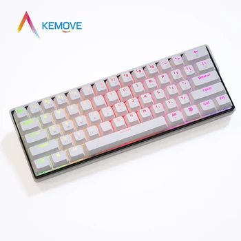 

KEMOVE DK61 Mechanical Keyboard White Cherry Hot-swappable Switch 5.1 Bluetooth USB 60% Gaming Keyboard PBT Keycaps Backlight