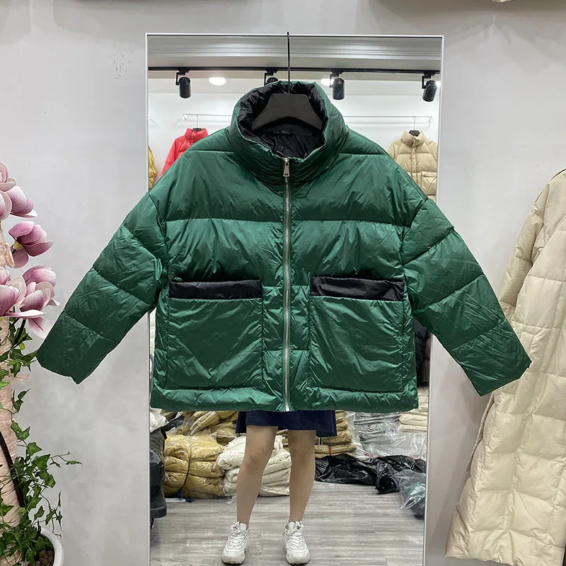 

2020 New Korean Women Short Loose Big pocket Winter Down Cotton Jacket Fashion Keep warm Thick Parka Cotton-padded coat Outwear