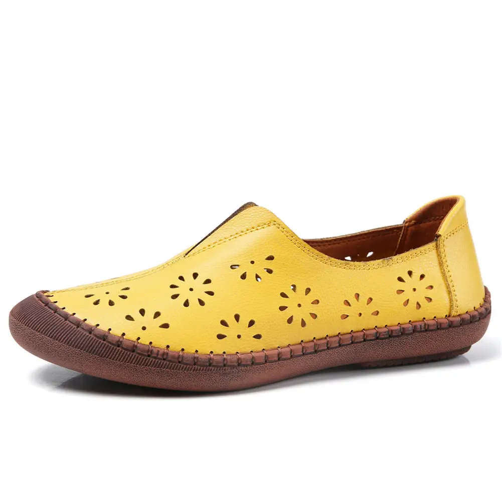 SARAIRIS/Большие размеры 45; новые Брендовые женские водонепроницаемые мокасины; женские туфли из натуральной кожи на плоской подошве; летние туфли на плоской подошве с перфорацией; Женская однотонная обувь