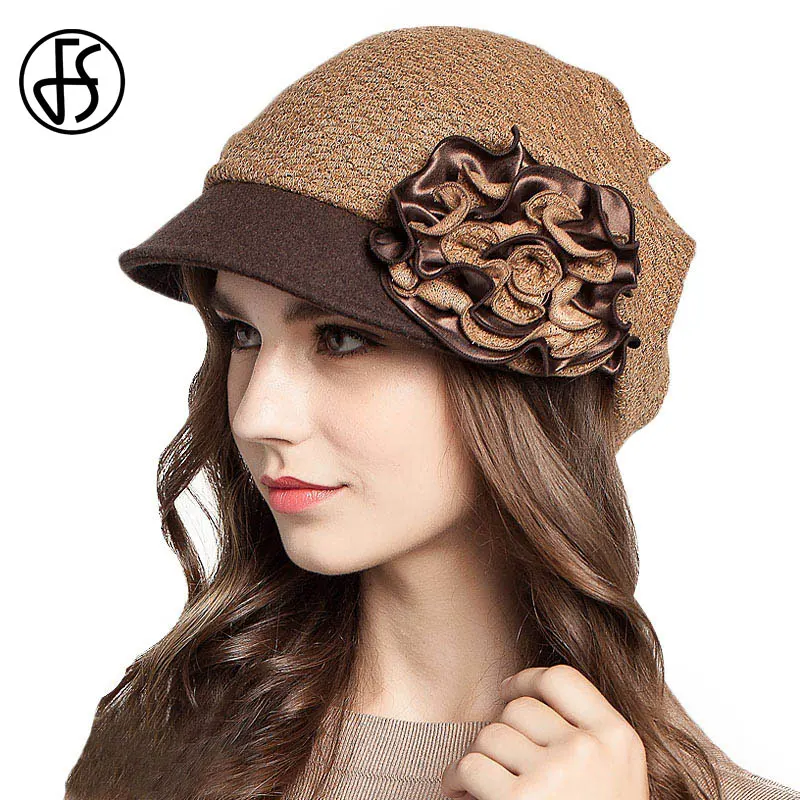 Дамский винтажный теплый фетровый берет FS шерстяная шляпка во французском стиле