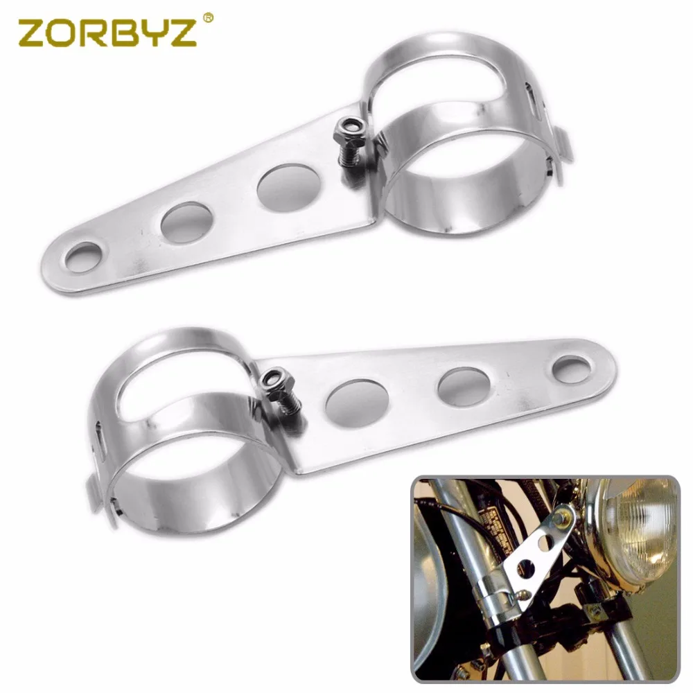 ZORBYZ 39-51 мм хромированный металлический кронштейн крепления фары зажимы для Kawasaki Honda Yamaha Ducati