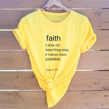 

Plus Size S-5XL New Faith Print 100%Cotton T Shirt Women Shirts O Neck Short Sleeve Tees Summer T-Shirt Pink Top TShirt Women