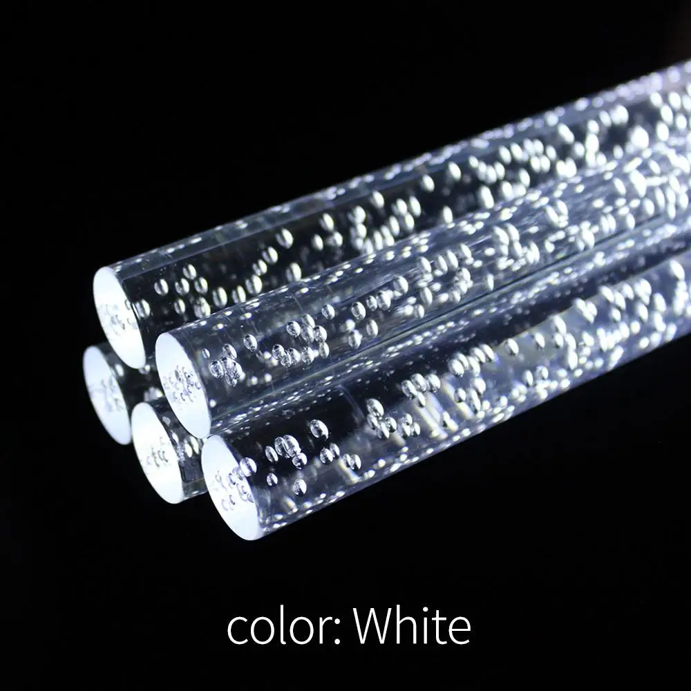 White На солнечных батареях, 5 колышков, акриловая лампа с пузырьками, хрустальный светильник, экологичный прочный садовая аллея, праздничная атмосфера - Испускаемый цвет: White