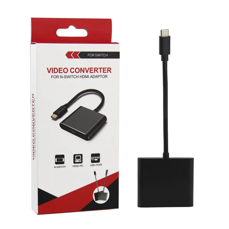Черный Nintendo Switch tv Base NS портативная ТВ база TYPE-C адаптер Преобразование HDMI - Цвет: Черный