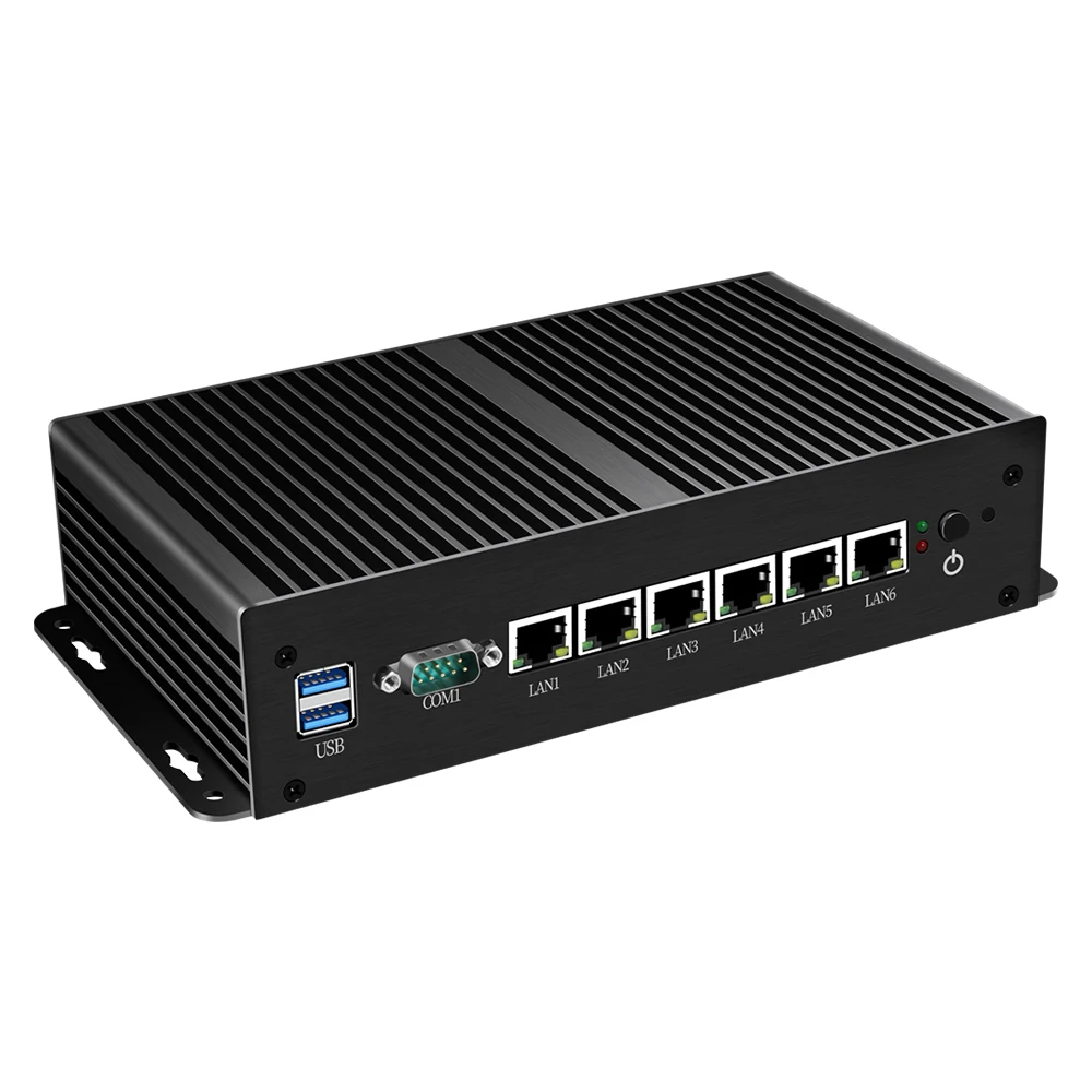 Intel Celeron 3955U 3855U i3 7100U мини-ПК брандмауэр маршрутизатор 6 LAN Intel 211AT NIC 2* USB3.0 VGA RS232 Pfsense AES-NI