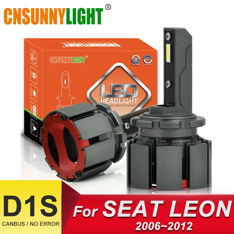 

CNSUNNYLIGHT Canbus LED D1S Car Headlight Bulbs 10000Lm 70W/pair Good Lighting Vision For SEAT LEON 1P1 Bi-Beam Automotive Lamp
