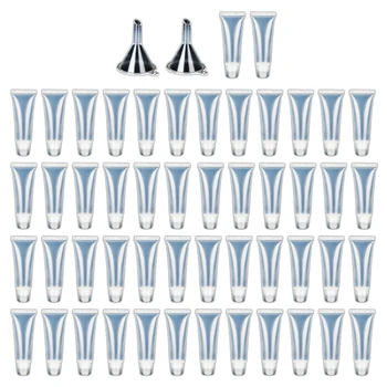 

50PCS Empty Lip Gloss Tubes 10Ml Refillable Mini Clear Lipstick Tube Balm Container Soft Tube