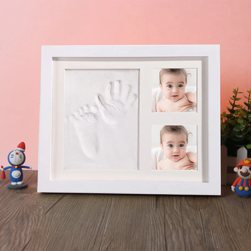 Molde de Tinta para Bebês Decoração de Casa com Estampa de Mão 3d para Bebês Porta-retrato Recém-nascidos Argila Macia 7 Mamãe e Bebê