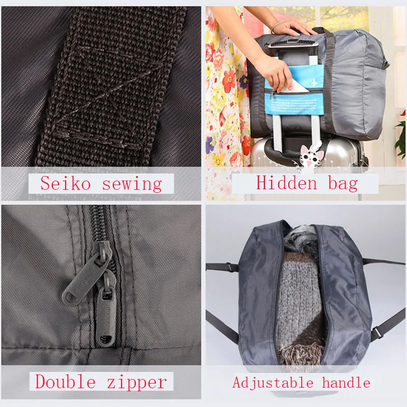Wateproof Foldable Hand Travel Bag Unisex Suit Nylon Handbag Casual Organizer Aircraft Storage Bags Portable Small Luggage Bag storage bag travel bags canvas tote bag