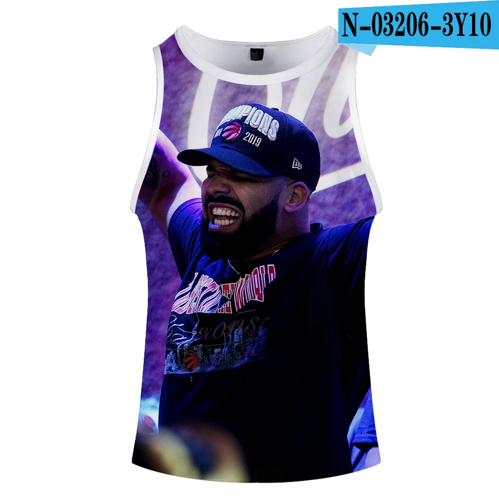 DRAKE tank top С 3d принтом модная крутой Баскетбол хипстер Удобная популярная летняя с круглым вырезом летняя без рукавов для мужчин/женщин - Цвет: B
