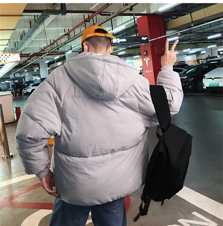 Hong Kong Style New Style Cotton-padded Clothes Men'S Wear Thick Coat Winter Large Size Korean-style Fashion Cotton Coat Youth C