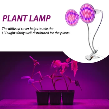 

Succulent LED Grow Light Adjustable Gooseneck Home Accessories Indoor Outdoor Durable Double Head Seedlings Flower Tent Clip-on