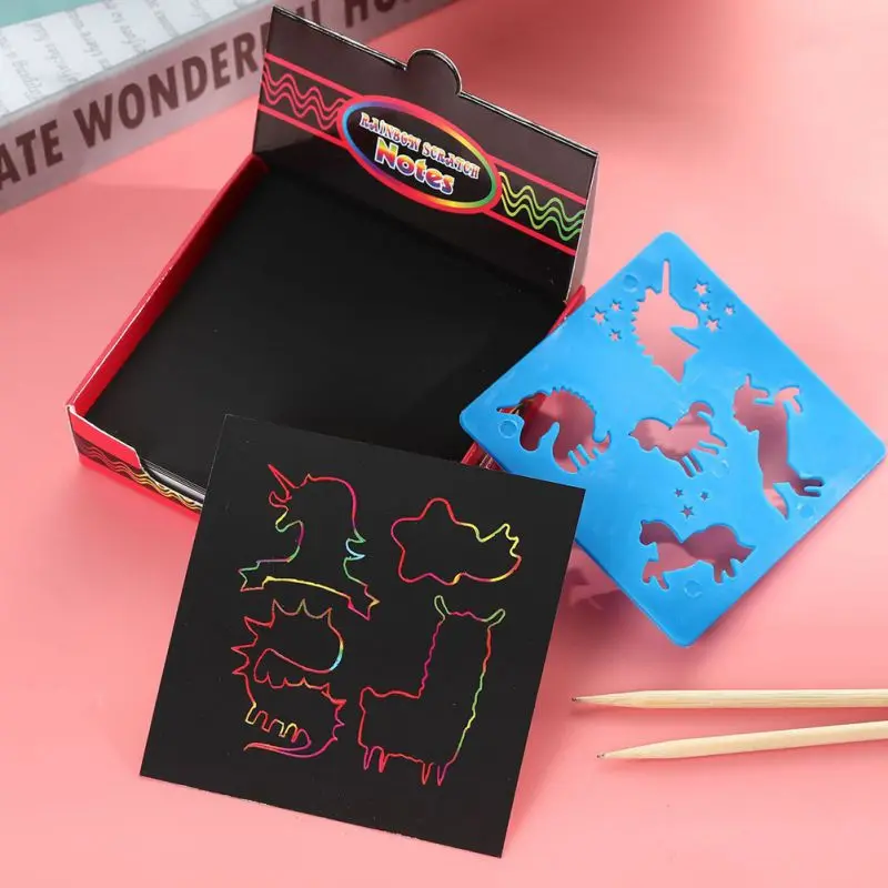 scratch art rainbow mini notes