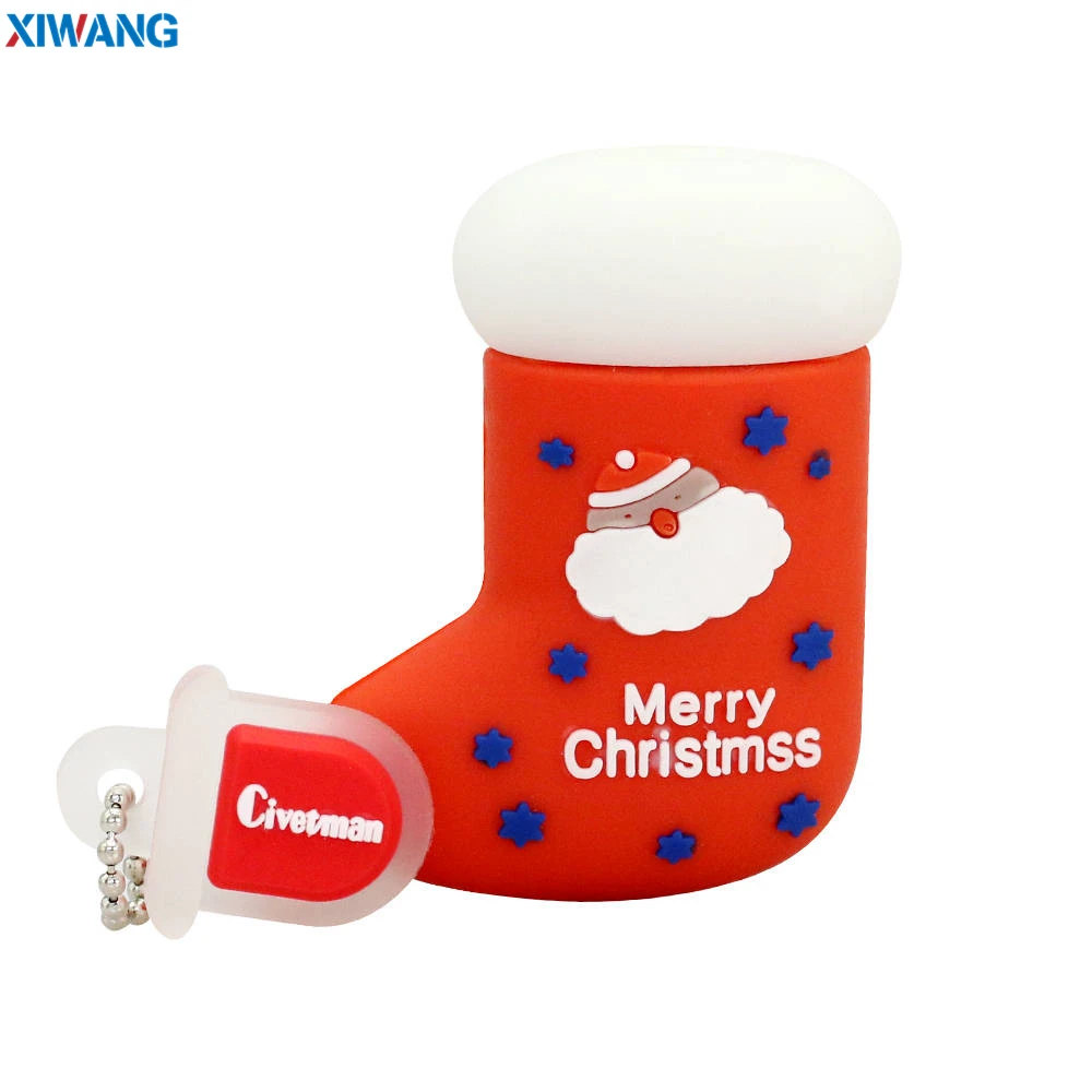 XIWANG USB Flash Drive 128GB Pendrive cartoon snowman Christmas tree gifts 64GB 32GB 16GB 8GB 4GB Elk Deer Santa Claus Pen drive