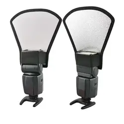 Camera Flash Diffuser Reflector Two-Sided Silver/White Flash Light Reflector for Speedlight Flashes Photo Studio Accessories