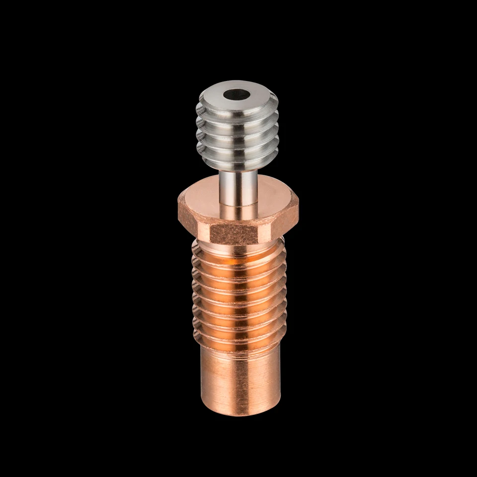 New All-Metal V6-TCrazy Heat Break Titanium & Copper 3D Printer Nozzle Throat For 1.75mm E3D V6 HOTEND Heater Block