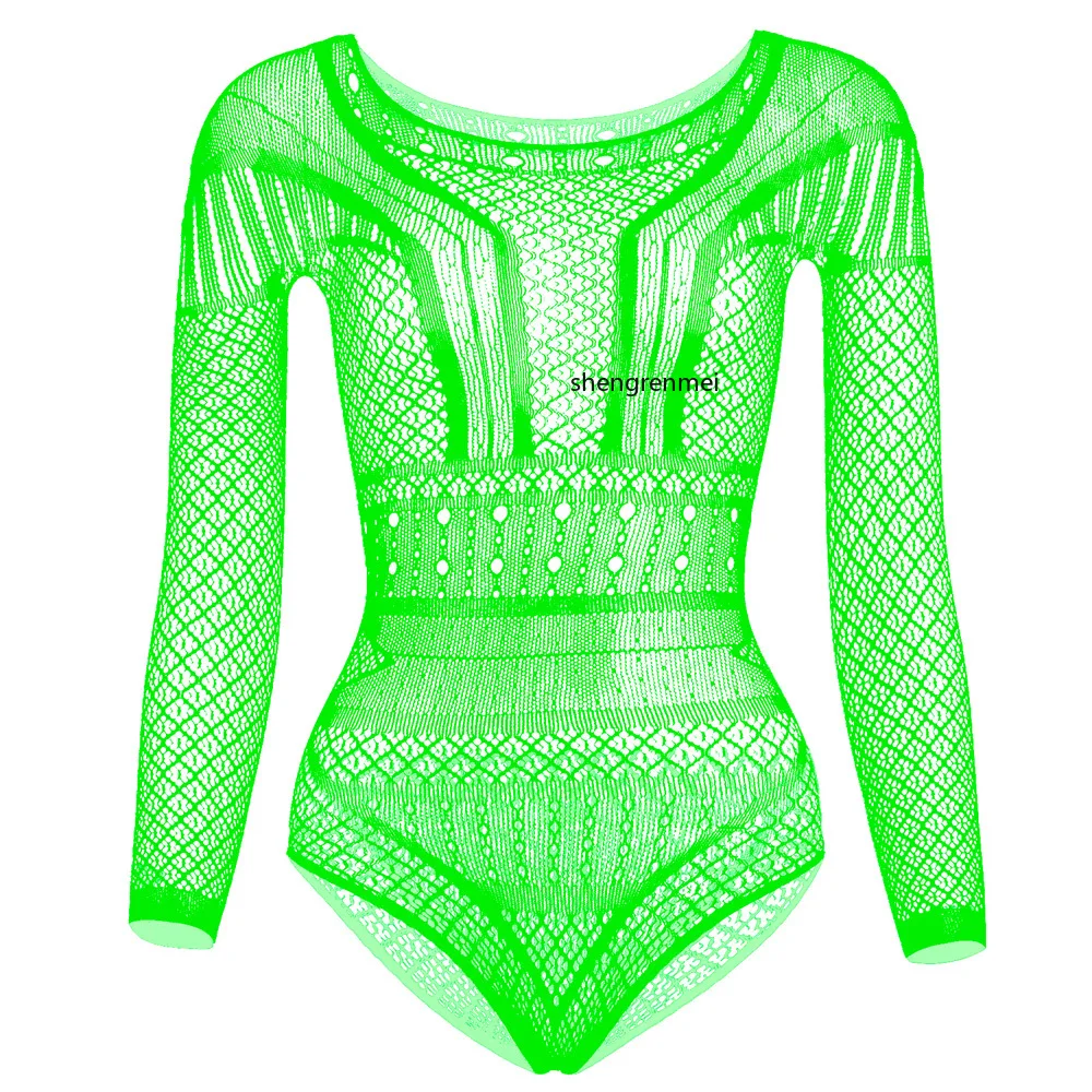 Gay Long Sleeve Lingerie Men's Sexy Underwear Geometry Breathable Fishnet Bodysuit Sissy Teddies New Exotic Apparel