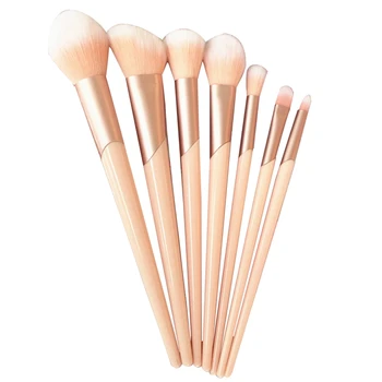 

7Pcs Rose Gold Handle Makeup Brushes Set Foundation Powder Blush Eye Shadow Lip Brushes Face Beauty Makeup Tools Kit