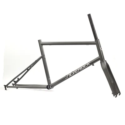 SILVEROCK хромированная рама Карбоновая вилка 451 406 2" 1 1/8" Minivelo рама вилка подходящий диск суппорт тормоза городские велосипеды рама - Цвет: matte gray