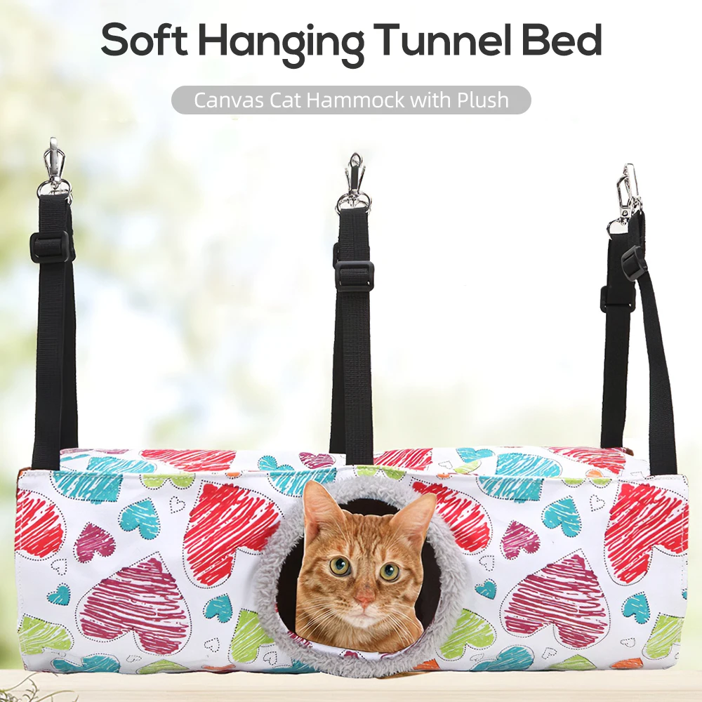 

Warm Hammock Foe Cat Pet Cat Hammock Soft Double Layers Hanging Bed Canvas with Plush Hammock Mat for Cats Pets