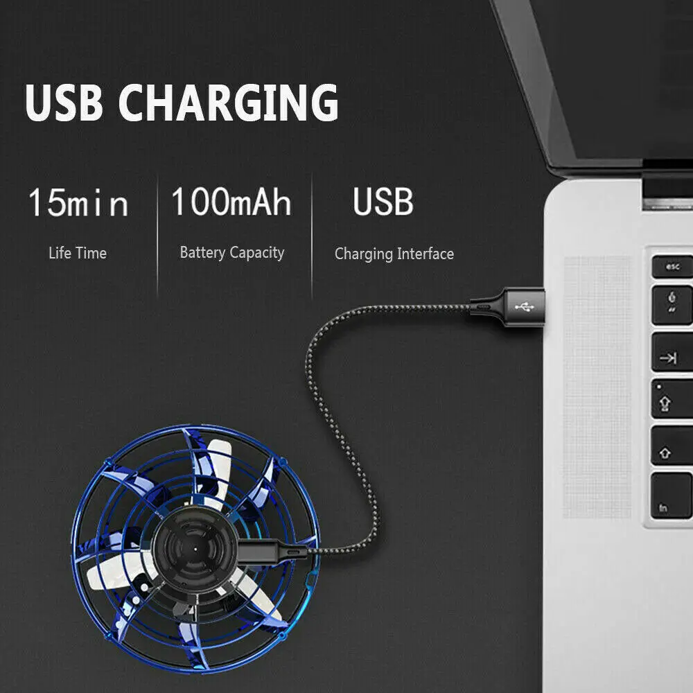 LED Flying Fingertip Gyro Flynova Mini Drone UFO Induction Aircraft Family Interactive Toy Adult Boy Gift