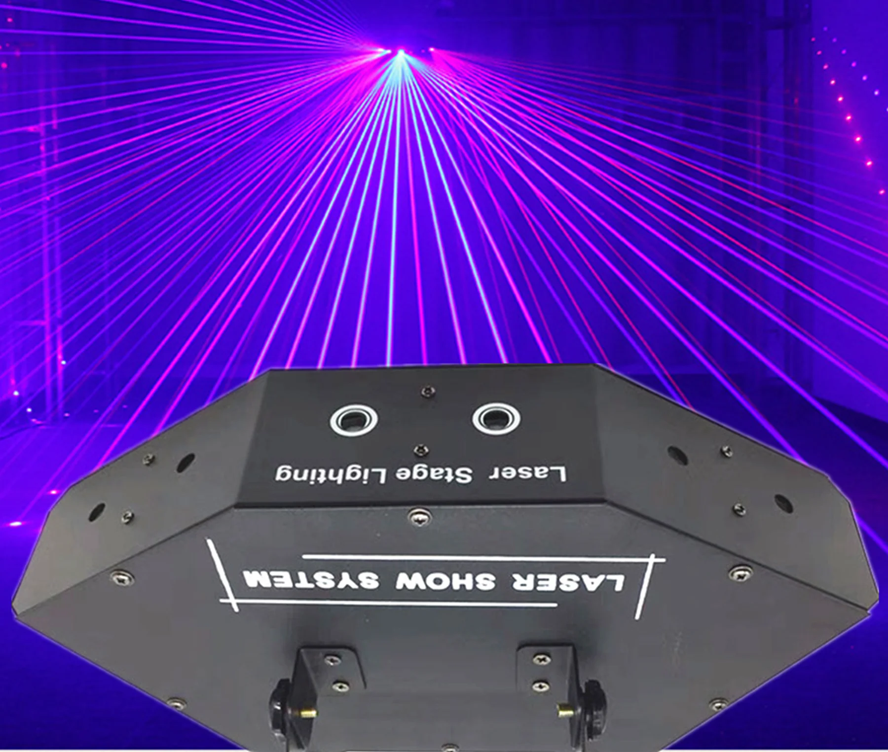 Mostrar tiempo RGB laser latineas de imagen haz escanear DMX DJ Barra de baile Caffee Navidad Fiesta en casa Disco efecto iluminacio