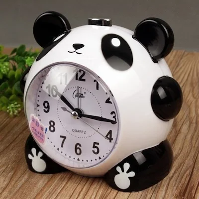 Panda Dos Desenhos Estudantes Cabeceira Despertador Animados Despertador Mudo De Luz Noturna