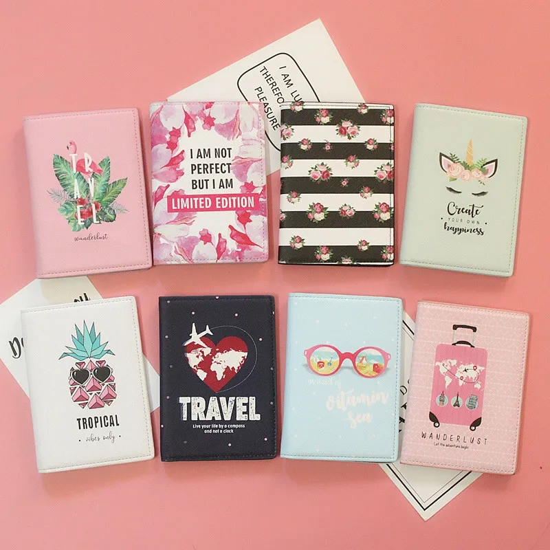 Travel Abroad Cartoon Cute Passport Protector Waterproof Bag Clip Ticket | Багаж и сумки