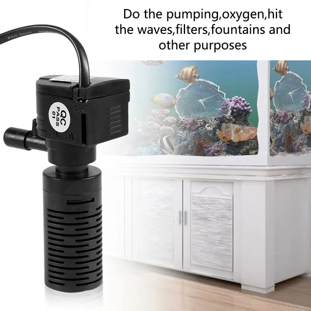 3/5W 3 in 1 Portable Aquarium Internal Filter Multi-Functional Water Pump Fish Tank Filter Fish Tank Submersible Pump 220-240V